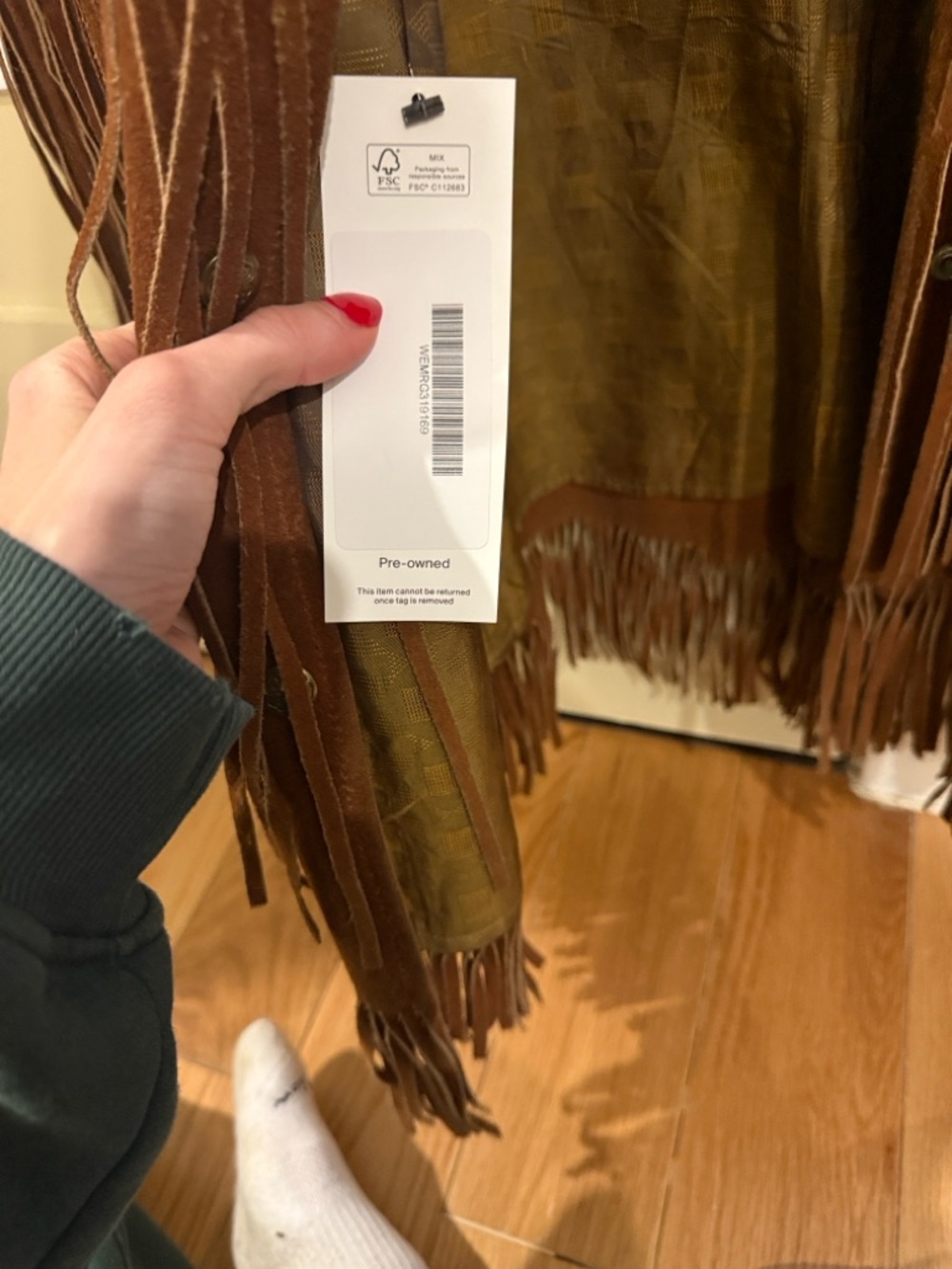 Fringed Suede Jacket - Brown. Vintage. - Picture 10 of 14